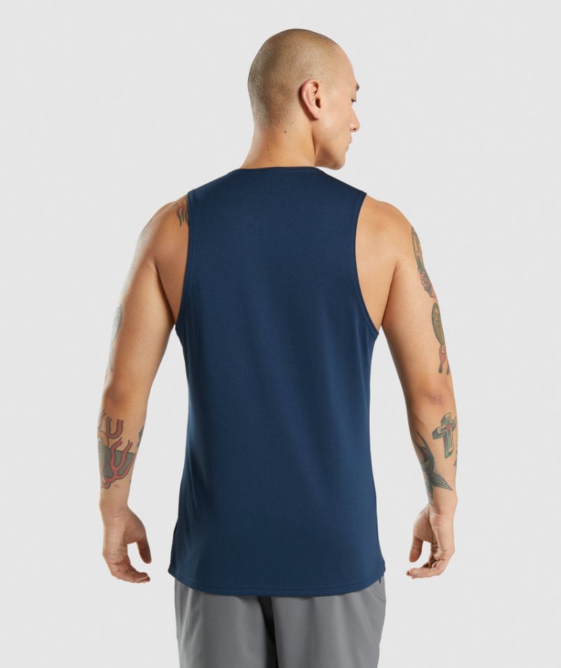 Men's Gymshark Arrival Tanks Navy | NZ 6RICFX